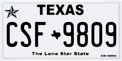 TX license plate CSF9809