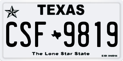 TX license plate CSF9819