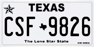 TX license plate CSF9826