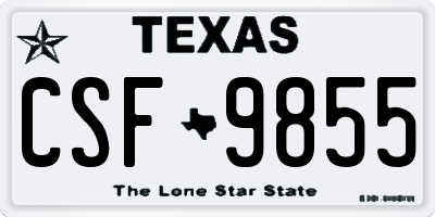 TX license plate CSF9855