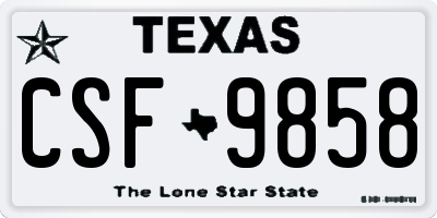 TX license plate CSF9858