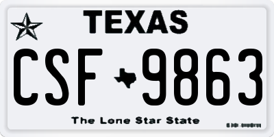 TX license plate CSF9863