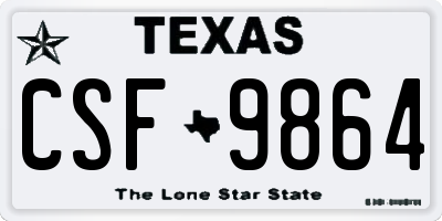 TX license plate CSF9864