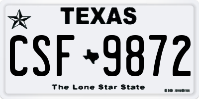 TX license plate CSF9872