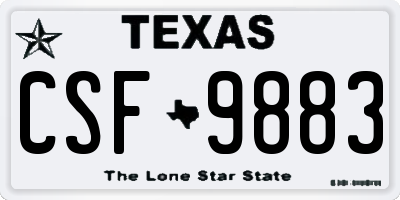 TX license plate CSF9883