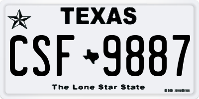 TX license plate CSF9887