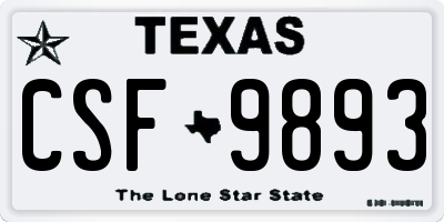 TX license plate CSF9893