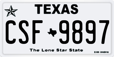 TX license plate CSF9897