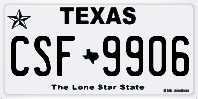 TX license plate CSF9906