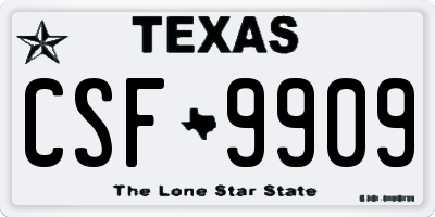 TX license plate CSF9909