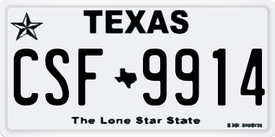 TX license plate CSF9914