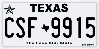 TX license plate CSF9915