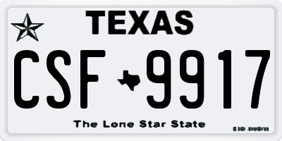 TX license plate CSF9917
