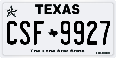 TX license plate CSF9927