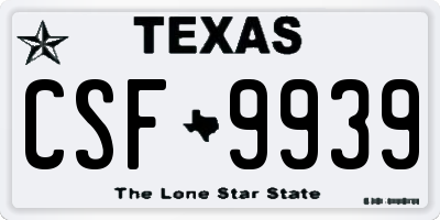 TX license plate CSF9939