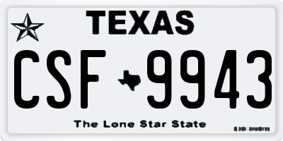 TX license plate CSF9943