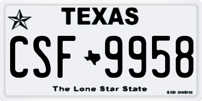 TX license plate CSF9958