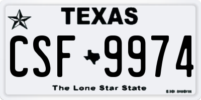 TX license plate CSF9974