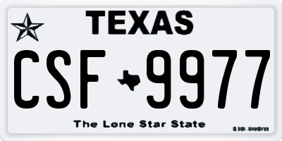 TX license plate CSF9977