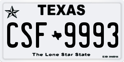 TX license plate CSF9993
