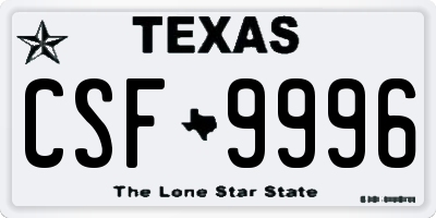 TX license plate CSF9996