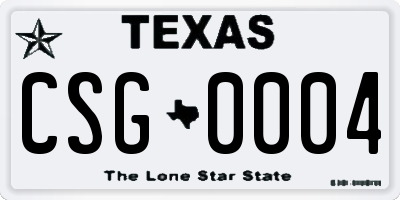 TX license plate CSG0004