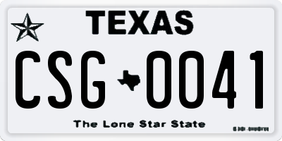 TX license plate CSG0041