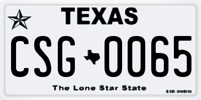 TX license plate CSG0065