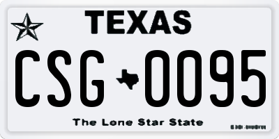 TX license plate CSG0095