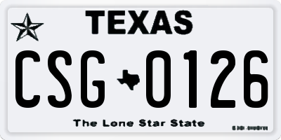 TX license plate CSG0126
