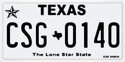 TX license plate CSG0140