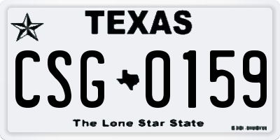TX license plate CSG0159
