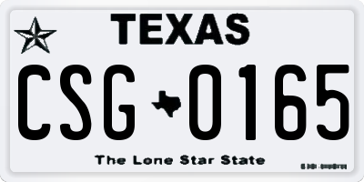 TX license plate CSG0165