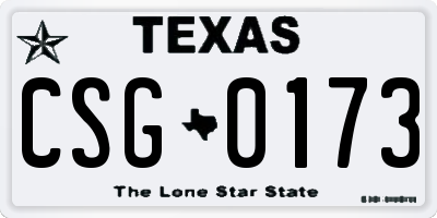 TX license plate CSG0173