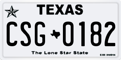TX license plate CSG0182