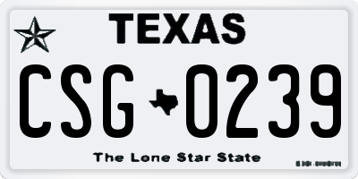 TX license plate CSG0239