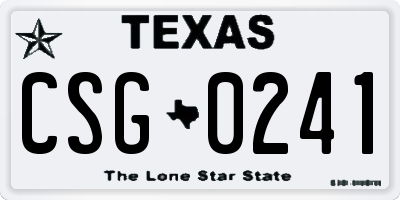 TX license plate CSG0241