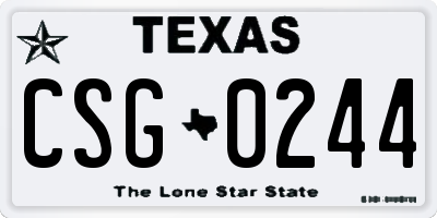 TX license plate CSG0244