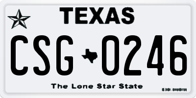 TX license plate CSG0246