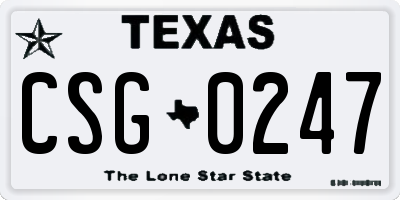 TX license plate CSG0247