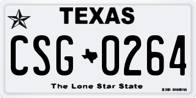 TX license plate CSG0264