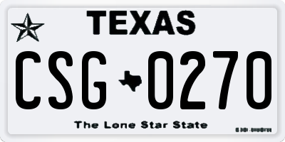 TX license plate CSG0270