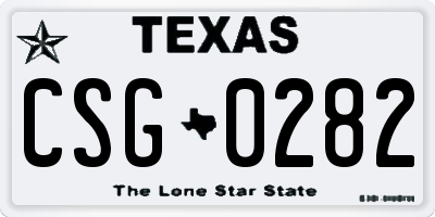 TX license plate CSG0282