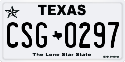 TX license plate CSG0297