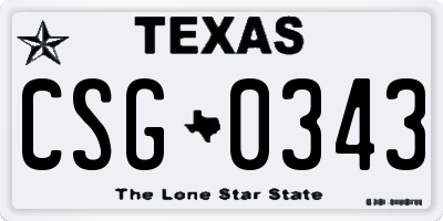 TX license plate CSG0343