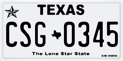 TX license plate CSG0345