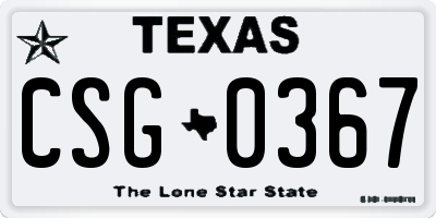 TX license plate CSG0367