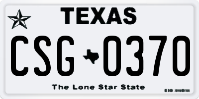 TX license plate CSG0370