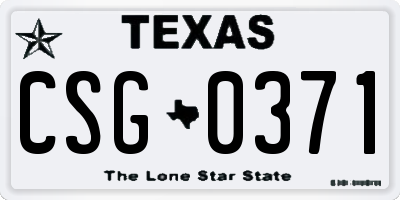 TX license plate CSG0371