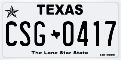 TX license plate CSG0417